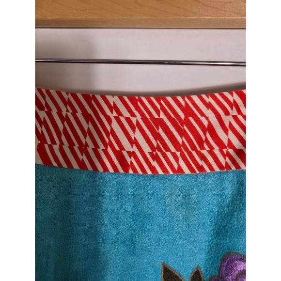 Etcetera Floral Embroidered Linen Blend Skirt Red White Trim Size 6 - Picture 2 of 4